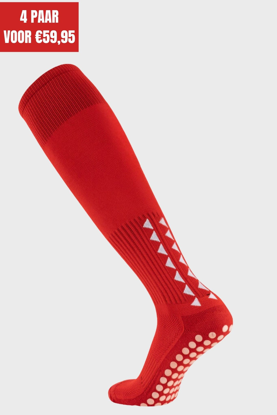 GRIPSOKKEN LANG ROOD BUNDEL 4 PAAR